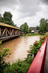 Hochwasser Rems in Winterbach Gleisdorfer Platz im Remstal Rems-Murr-Kreis 