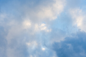 Overcast sky with a mix of blue and gray clouds