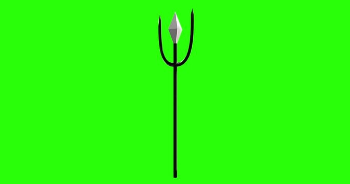 3d render of lord shiva trishul animation on green screen