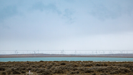 Haixi Mongolian and Tibetan Autonomous Prefecture, Qinghai Province - grasslands and roads under the snow-capped mountains