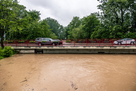 Hochwasser Rems in Winterbach im Remstal Rems-Murr-Kreis 