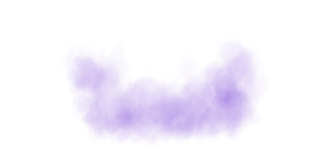 Purple smog clouds on floor. Fog or smoke. Isolated transparent special effect. Morning fog over land or water surface. Magic haze. PNG.
