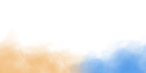 Blue and yellow fog in slow motion. Realistic atmospheric blue and yellow smoke. Blue and yellow fume slowly floating rises up.
