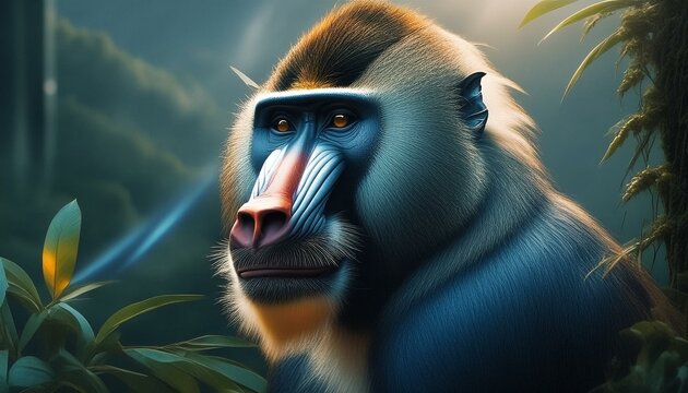 close up of a mandril