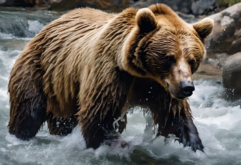 Obraz premium A close up of a Brown Bear in the wild