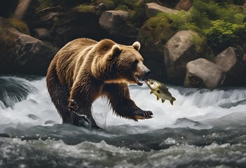 Obraz premium A close up of a Brown Bear in the wild