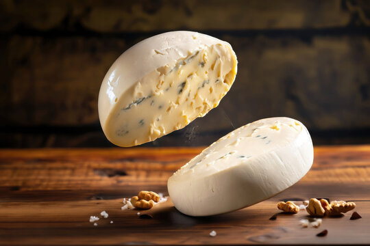 robiola cheese on wooden table