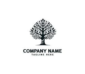 Obraz premium Tree logo design. Botanic tree. Tree of life symbol. Abstract tree logo symbol. Vector illustration