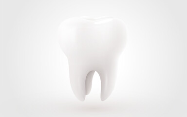 Tooth isolated on white background. Dentistry concept.