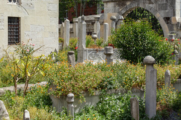 Located in Sinan pasha madrasah. Muslim graves and tombstones.