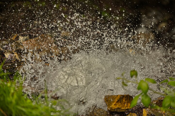 Aufspritzende Wassertropfen in der LUft, 