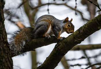 A view of a Grey Squirrel in a tree