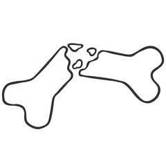 black outline broken bone icon