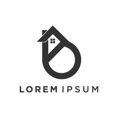 Vector letter b logo design vector with house concept idea