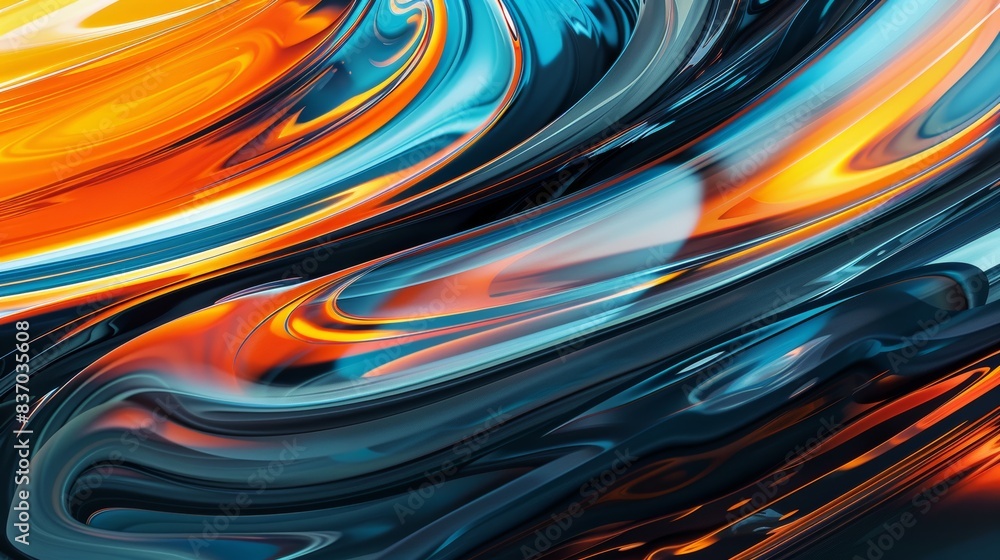Aufkleber vibrant liquid swirls. a mesmerizing abstract image capturing the dynamic flow of vibrant liquid swi
