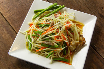 Thai traditional cuisine food papaya salad