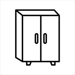 Cupboard furniture line icon. linear style sign for mobile concept and web design. Cabinet, closet outline vector icon. Symbol, logo illustration. 