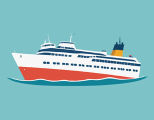 Bateau de croisière ou ferry, bannière vectorielle pour agence de voyages, vacances d’été en mer