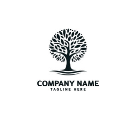 Obraz premium Tree logo design. Botanic tree. Tree of life symbol. Abstract tree logo symbol. Vector illustration