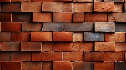 Fototapeta premium A detailed shot of terracotta tiles with textured surfaces and warm earth tones, providing a rustic and Mediterranean-inspired background for architectural renderings and interior design concepts.
