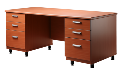 A Sturdy Wooden Desk With Ample Storage for a Productive Workspace
