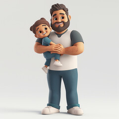 man holding child in his arms, father holding his daughter in his arms, Father's Day