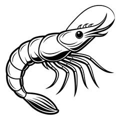 shrimp vector icon illustration