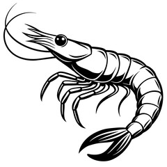 shrimp vector icon illustration