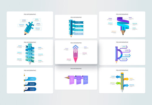 Pencil Infographic Template