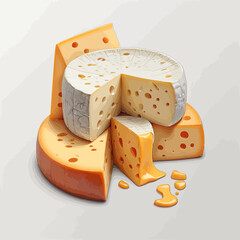 Mozarela Cheese Cartoon Design Very Delicious