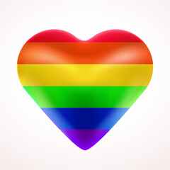 Heart in rainbow lgbt colors. Pride month. Symbol of free love.