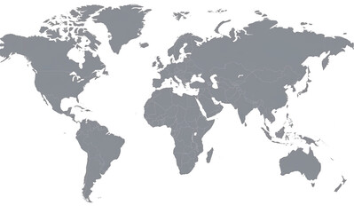 Hi Detail Vector Political World Map illustration