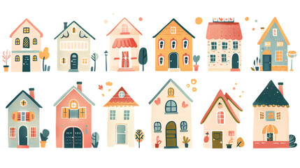 A set of vintage house graphics for web & design.