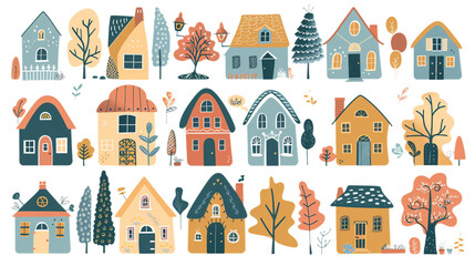 A set of vintage house graphics for web & design.