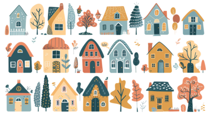 A set of vintage house graphics for web & design.