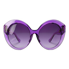 Front view of polka dot women's heart-shaped sunglasses isolated on a white transparent background
