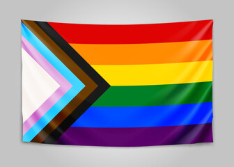 Progress Rainbow Pride Flag. LGBT.