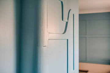 Vibrant fresh coat of paint on a wall, showcasing smooth and even application, perfect for home improvement, renovation, and DIY projects. 