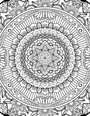 Full Page Mandala Letter Size for Coloring Pages Mandala, Adult, Kids, Lined Pages inspired by Islam Arabic Pakistan Indian. For Publishing Use ADULT Mandala Relaxing Coloring Pages Print