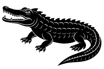 crocodile silhouette vector illustration