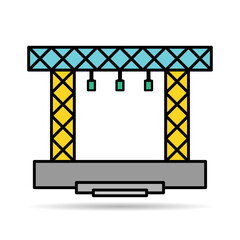 Stage scene constructions shadow icon, web frame podium sign, show design vector illustration