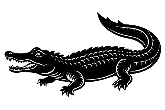 recommend clip art: crocodile silhouette vector illustration