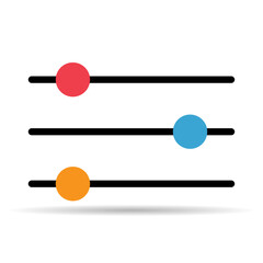 Volume mixer control shadow icon, filter sound symbol button, switch sign vector illustration