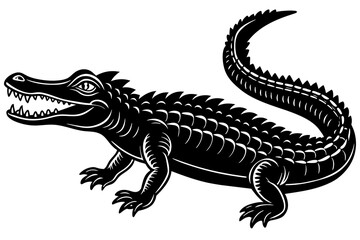 crocodile silhouette vector illustration