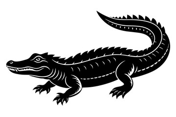 crocodile silhouette vector illustration