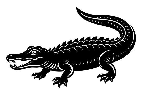 recommend clip art: crocodile silhouette vector illustration
