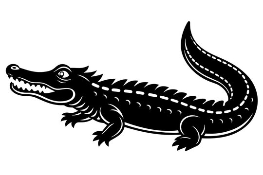 recommend clip art: crocodile silhouette vector illustration