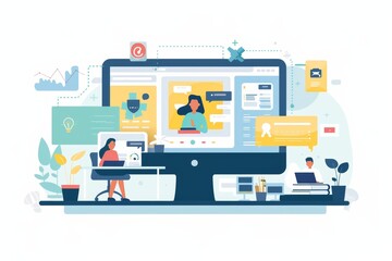 Remote Team Collaborating on Marketing Campaign via Video Calls and Project Management Tools