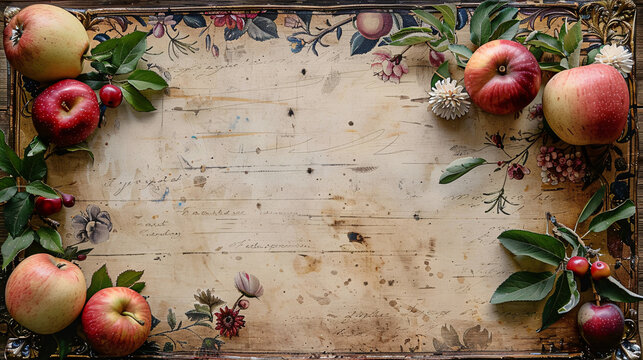 Planner with apple and pear illustrations and minimalistic design