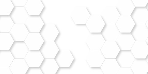 	
Vector pattern with hexagonal white and gray technology line paper background. Hexagonal 3d grid tile and mosaic structure mess cell. white and gray hexagon honeycomb geometric copy space.